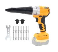 YEZMEK Pinza rivettatrice a batteria, compatibile con batteria De-Walt 20 V, rivettatore brushless con luce LED e velocità variabile, adatta per rivetti da 5/32", 1/8", 3/16", incl. 20 rivetti