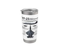 YF-23 Stealth Fighter Military Jet Spec Infografica Bicchiere termico in acciaio inox doppia parete