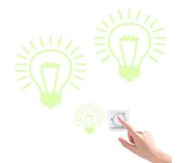YFaith 2 Pezzi Adesivi Interruttori Luce, Fosforescente Adesivi per Interruttore, Grande Autoadesivo Interruttore, Decorativo Adesivi Luminosi, per Parete, Interruttore Corridoio