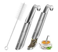 YFaith 2 Pezzi Filtro Te Infusione, Acciaio Inossidabile 304 Filtro the Infusione, Filtri per Tisane Sfuse con Orecchie Pendenti, con Spazzola, Filtro da Tè Riutilizzabile per Filtrare Tè, Spezie