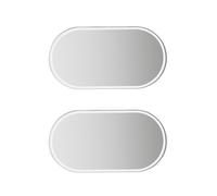 YFaith 2 Pezzi Specchio Retrovisore Auto, Acciaio Inossidabile Specchietto per Visiera Auto, Ovale Auto Specchio per Trucco, Auto Specchio Cosmetico Autoadesivo, per Parasole Auto, Cscatola Trucco