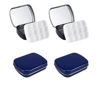 YFaith 4 Pezzi Caja de Acuarela vacía, 12 Griglie Mini Tavolozza Acquerelli, Banda Stagnata Custodia per Pittura ad Acquerello, 60 x 48 x 15 mm Tavolozza per Dipingere, per Scuola e All'aperto