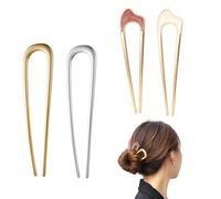 YFaith 4 Pezzi Forcina Francese, a Forma di U Fermaglio Capelli Francese, Metallo Retrò Forcine Capelli, 2 Colori e Stili, per Acconciature, Decorazioni e Regali