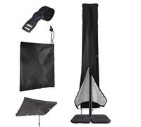 YFaith Copri Ombrellone, 57 x 240 cm Copriombrellone da Esterno Impermeabile, Tessuto Oxford 210D Copertura Ombrellone, Nero, Antistrappo e Impermeabile, per Giardino e Piscina