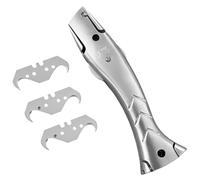 YFaith Cutter Professionale con 3 Lame ad Uncino, Coltello da Taglio | con Vano Portaoggetti, Manico a Pesce Taglierina di Sicurezza, per Tagliare Tappeti e Tubi in Plastica