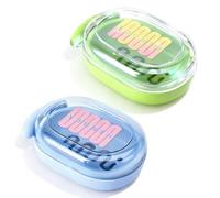 YFaith Portasapone, 2 Pezzi Portasapone da Viaggio, con Copertura Trasparente Scatola di Sapone, Porta Sapone Solido con Rack di Scarico, blu e Verde per Bagno, Viaggio, Camera da Letto