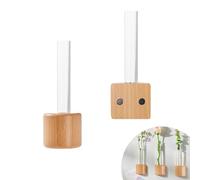 YFaith Tubi per fiori, 12,5 cm, 2 pezzi in plastica, vaso da parete, magnetico vaso di fiori, provetta magnetica, trasparente provetta di plastica, per uffici, camere da letto, corridoi