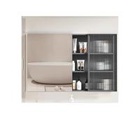 YFAURNDE Armadietto da Bagno a Specchio armadietto dei medicinali salvaspazio， Robusto, stabile e durevole/Ampio spazio di archiviazione/Specchio ad alta definizione(Gray,90cm/35.4in)