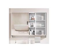 YFAURNDE Armadietto da Bagno a Specchio armadietto dei medicinali salvaspazio， Robusto, stabile e durevole/Ampio spazio di archiviazione/Specchio ad alta definizione(White,90cm/35.4in)