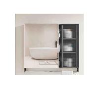 YFAURNDE Armadietto da Bagno a Specchio armadietto dei medicinali salvaspazio， Robusto, stabile e durevole/Ampio spazio di archiviazione/Specchio ad alta definizione(Gray,80cm/31.5in)