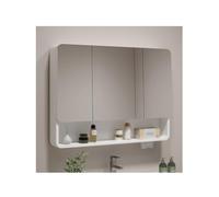 YFAURNDE Armadietto Specchiera Pensile Mobiletto Specchio Bagno Mobiletto Bagno Salvaspazio Specchio ad alta definizione/spazio di archiviazione/facile da installare/multifunzione(White,90cm/35.4in)