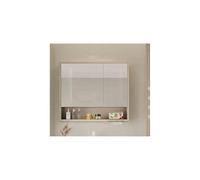 YFAURNDE Bagno con specchio, Mobiletto Specchiera,Con specchio/ampio spazio di archiviazione/accessori hardware/facile installazione/rifiuto del rumore(Cream Gray,80cm/31.5in)