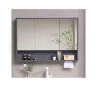 YFAURNDE Bagno con specchio, Mobiletto Specchiera,Con specchio/ampio spazio di archiviazione/accessori hardware/facile installazione/rifiuto del rumore(Gray,90cm/35.4in)