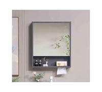YFAURNDE Bagno con specchio, Mobiletto Specchiera,Con specchio/ampio spazio di archiviazione/accessori hardware/facile installazione/rifiuto del rumore(Gray,60cm/23.6in)