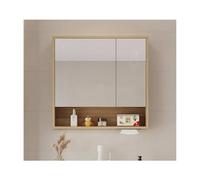 YFAURNDE Bagno con specchio, Mobiletto Specchiera,Con specchio/ampio spazio di archiviazione/accessori hardware/facile installazione/rifiuto del rumore(Wood,70cm/27.5in)