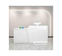 YFAURNDE Banchi di ricevimento,Bancone Cassa, banchi di reception con cassetto della tastiera,Aziende/negozi/centri commerciali che utilizzano più spazi(White,LEFT_120CM)