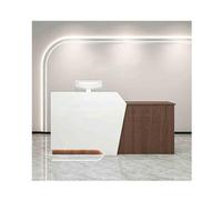 YFAURNDE Banchi di ricevimento,Bancone Cassa, banchi di reception con cassetto della tastiera,Aziende/negozi/centri commerciali che utilizzano più spazi(White walnut,RIGHT_120CM)