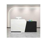YFAURNDE Banchi di ricevimento,Bancone Cassa, banchi di reception con cassetto della tastiera,Aziende/negozi/centri commerciali che utilizzano più spazi(Black and white,RIGHT_120CM)