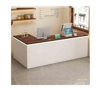 YFAURNDE Banco della reception grande bancone della reception,Banco Reception Ufficio,Per gli uffici, i saloni di bellezza, le sale di ingresso e i centri commerciali.(Brown,RIGHT_120CM/47.3IN)