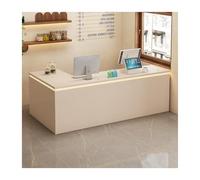 YFAURNDE Banco della reception grande bancone della reception,Banco Reception Ufficio,Per gli uffici, i saloni di bellezza, le sale di ingresso e i centri commerciali.(Beige,RIGHT_120CM/47.3IN)