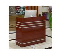 YFAURNDE Banco di reception, banchi di reception, banchi di reception con cassetto della tastiera,Adatto a una varietà di spazi, barbieri, ristoranti, saloni di bellezza, caffetterie(Teak color,120CM/