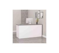 YFAURNDE Banco Reception Moderno, Bancone Casse con Cassetto, Banco Reception Ufficio, Bancone Negozio Cassa, Per hall/salone di bellezza/negozio(White-Gray,80cm)