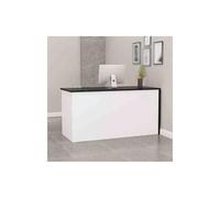 YFAURNDE Banco Reception Moderno, Bancone Casse con Cassetto, Banco Reception Ufficio, Bancone Negozio Cassa, Per hall/salone di bellezza/negozio(White-Black,80cm)