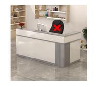 YFAURNDE Bancone Cassa,banchi di ricevimento,Tavolo da Banco Cassa al Dettaglio,Adatto a vari scenari, spazio multifunzionale ufficio/supermercato/negozio(Gray,100cm/39.3in)