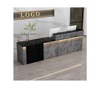 YFAURNDE Bancone Cassa, Bancone Reception Moderno for Estetica e Negozi,adatto for centri commerciali, negozi, edifici for uffici, barbieri(Black gray,LEFT_100CM/39.4IN)