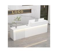 YFAURNDE Bancone Cassa, Bancone Reception Moderno for Estetica e Negozi,adatto for centri commerciali, negozi, edifici for uffici, barbieri(White,LEFT_100CM/39.4IN)