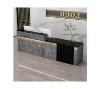 YFAURNDE Bancone Cassa, Bancone Reception Moderno for Estetica e Negozi,adatto for centri commerciali, negozi, edifici for uffici, barbieri(Black gray,RIGHT_100CM/39.4IN)