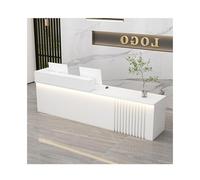 YFAURNDE Bancone Cassa, Bancone Reception Moderno for Estetica e Negozi,adatto for centri commerciali, negozi, edifici for uffici, barbieri(White,RIGHT_100CM/39.4IN)