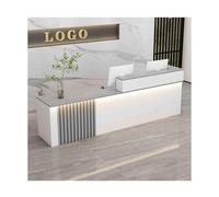 YFAURNDE Bancone Cassa, Bancone Reception Moderno for Estetica e Negozi,adatto for centri commerciali, negozi, edifici for uffici, barbieri(White gray,LEFT_100CM/39.4IN)