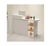 YFAURNDE Bancone Casse con Cassetto,Bancone Cassa,Bancone Negozio Cassa,Con spazio di archiviazione, adatto per centri commerciali/ristoranti/luoghi di intrattenimento(White,RIGHT_100CM/39.4IN)