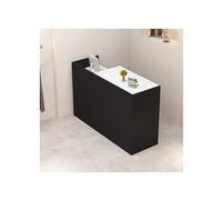 YFAURNDE Bancone Negozio Cassa,Banco della reception,Banco reception con cassetti chiudibili a chiave,Banco Reception Moderno, for azienda/caffetteria/catering/hall(Black and white,LEFT_100CM)