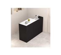 YFAURNDE Bancone Negozio Cassa,Banco della reception,Banco reception con cassetti chiudibili a chiave,Banco Reception Moderno, for azienda/caffetteria/catering/hall(Black and white,RIGHT_110CM)