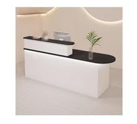 YFAURNDE Bancone Negozio Cassa, Bancone Reception Negozio,Tavolo da Banco Cassa al Dettaglio,Banco Reception Moderno, Utilizzo multiplo dello spazio, posizionalo ovunque ti serva(Black White,RIGHT_100