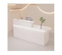 YFAURNDE Bancone Negozio Cassa, Bancone Reception Negozio,Tavolo da Banco Cassa al Dettaglio,Banco Reception Moderno, Utilizzo multiplo dello spazio, posizionalo ovunque ti serva(White,RIGHT_100CM/39.