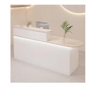 YFAURNDE Bancone Negozio Cassa, Bancone Reception Negozio,Tavolo da Banco Cassa al Dettaglio,Banco Reception Moderno, Utilizzo multiplo dello spazio, posizionalo ovunque ti serva(Cream White,RIGHT_120