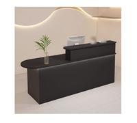 YFAURNDE Bancone Negozio Cassa, Bancone Reception Negozio,Tavolo da Banco Cassa al Dettaglio,Banco Reception Moderno, Utilizzo multiplo dello spazio, posizionalo ovunque ti serva(Black,LEFT_100CM/39.3
