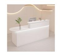 YFAURNDE Bancone Negozio Cassa, Bancone Reception Negozio,Tavolo da Banco Cassa al Dettaglio,Banco Reception Moderno, Utilizzo multiplo dello spazio, posizionalo ovunque ti serva(White,LEFT_120CM/47.2