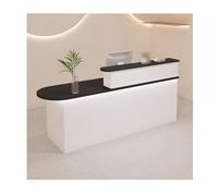 YFAURNDE Bancone Negozio Cassa, Bancone Reception Negozio,Tavolo da Banco Cassa al Dettaglio,Banco Reception Moderno, Utilizzo multiplo dello spazio, posizionalo ovunque ti serva(Black White,LEFT_120C
