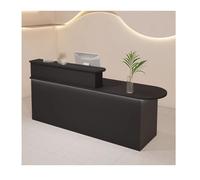 YFAURNDE Bancone Negozio Cassa, Bancone Reception Negozio,Tavolo da Banco Cassa al Dettaglio,Banco Reception Moderno, Utilizzo multiplo dello spazio, posizionalo ovunque ti serva(Black,RIGHT_140CM/55.