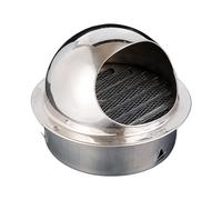 YFAURNDE Cappa in Acciaio Inox 304 Addensato Comignolo Tondo in Acciaio Inox Griglia di Ventilazione Emisferica Comignolo Superiore A Cono Copertura del Camino Tetto Esterno Argento(125mm)