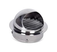 YFAURNDE Comignolo con Schermo Comignolo Tondo in Acciaio Inox Prese d'Aria Griglia di Ventilazione Emisferica Presa d'Aria di Scarico in Rete Tappo di Sfiato Dell'Essiccatore di Scarico(80mm)