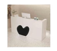 YFAURNDE Grande banco di reception,banco di reception,Reception Moderna,tavolo reception for ufficio, banchi di ricevimento,Adatto a negozi, uffici, magazzini(White black,100cm/39.3in)