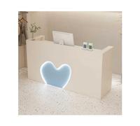 YFAURNDE Grande banco di reception,banco di reception,Reception Moderna,tavolo reception for ufficio, banchi di ricevimento,Adatto a negozi, uffici, magazzini(Milk coffee blue,120cm/47.2in)
