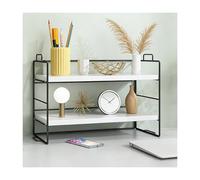 YFAURNDE Mensole Da Mettere Sopra La Scrivania，Scaffale Multiuso for Mensola Da Scrivania，Tavola Di Legno Regolabile, Adatta for Casa, Ufficio, Scuola, Studio.(A,Double layer 37 * 16.5 * 24CM)