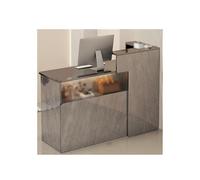 YFAURNDE Mobile reception, Reception Moderna, Bancone Reception Con Cassetti E Ripiani,Reception, Applicazione pratica e multi-scena for negozi di abbigliamento, barbieri, aziende(Gray,LEFT_120CM/47.2