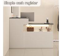 YFAURNDE Mobile reception, Reception Moderna, Bancone Reception Con Cassetti E Ripiani,Reception, Applicazione pratica e multi-scena for negozi di abbigliamento, barbieri, aziende(White gray,RIGHT_100